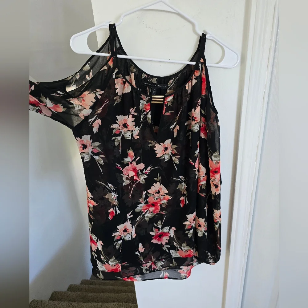 Floral Cold Shoulder Blouse - Picture 2 of 3